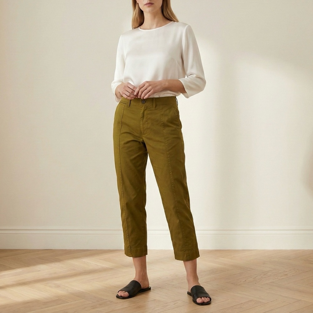 Alex Mill Officer Ankle Pants Cropped Safari Olive Green Women’s size 2